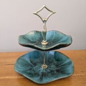 Vintage Blue Mountain Pottery Two-Tiered Serving Tray